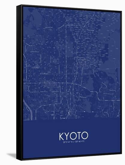 Kyoto, Japan Blue Map-null-Framed Stretched Canvas