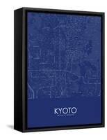 Kyoto, Japan Blue Map-null-Framed Stretched Canvas