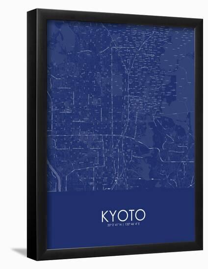 Kyoto, Japan Blue Map-null-Framed Poster