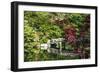 Kyoto, Japan. Eikando Temple, stone bridge over pond leading to temple-Miva Stock-Framed Photographic Print