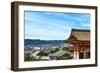 Kyoto, Japan. Main entrance gate to the Kiyomizudera temple, a UNESCO World Heritage Site, overlook-Miva Stock-Framed Photographic Print