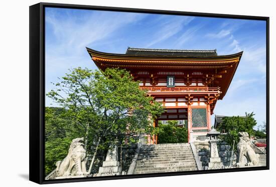 Kyoto, Japan. Main entrance gate to the Kiyomizudera temple, a UNESCO World Heritage Site-Miva Stock-Framed Stretched Canvas