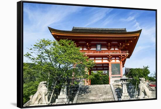 Kyoto, Japan. Main entrance gate to the Kiyomizudera temple, a UNESCO World Heritage Site-Miva Stock-Framed Stretched Canvas