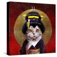 Kyoto Kitty-Lucia Heffernan-Stretched Canvas