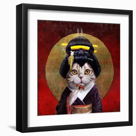 Kyoto Kitty-Lucia Heffernan-Framed Art Print