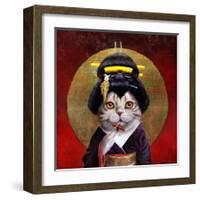 Kyoto Kitty-Lucia Heffernan-Framed Art Print