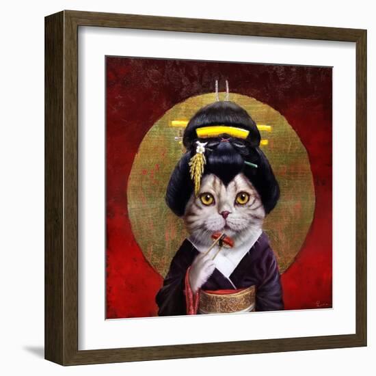 Kyoto Kitty-Lucia Heffernan-Framed Art Print