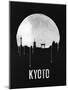 Kyoto Skyline Black-null-Mounted Art Print