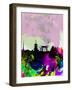 Kyoto Watercolor Skyline-NaxArt-Framed Art Print