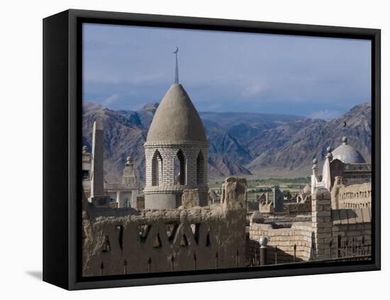 Kyrgyz Cemetery, Naryn, Kyrgyzstan, Central Asia-Michael Runkel-Framed Stretched Canvas