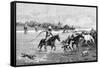 Kyrgyz Crossing a River, Kyrgyzstan, 1895-null-Framed Stretched Canvas