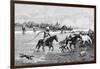 Kyrgyz Crossing a River, Kyrgyzstan, 1895-null-Framed Giclee Print