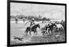 Kyrgyz Crossing a River, Kyrgyzstan, 1895-null-Framed Giclee Print