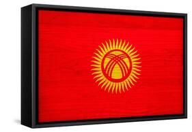 Kyrgyzstan Flag Design with Wood Patterning - Flags of the World Series-Philippe Hugonnard-Framed Stretched Canvas