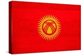 Kyrgyzstan Flag Design with Wood Patterning - Flags of the World Series-Philippe Hugonnard-Stretched Canvas