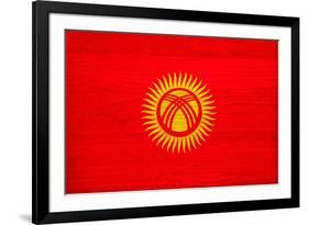 Kyrgyzstan Flag Design with Wood Patterning - Flags of the World Series-Philippe Hugonnard-Framed Art Print