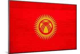 Kyrgyzstan Flag Design with Wood Patterning - Flags of the World Series-Philippe Hugonnard-Mounted Art Print