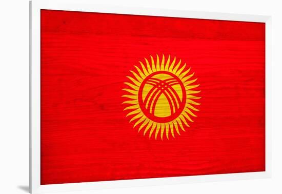 Kyrgyzstan Flag Design with Wood Patterning - Flags of the World Series-Philippe Hugonnard-Framed Art Print