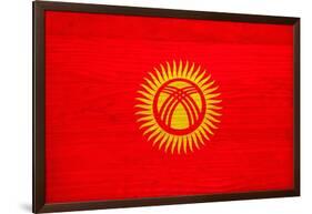 Kyrgyzstan Flag Design with Wood Patterning - Flags of the World Series-Philippe Hugonnard-Framed Art Print