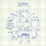 Coffee Doodles - Squared Paper-kytalpa-Art Print