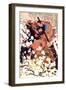 Kyusenpo Sacucho Charging Through the Snow on a Black Stallion-Kuniyoshi Utagawa-Framed Giclee Print