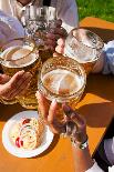 Couple in Traditional Bavarian Tracht - Dirndl and Lederhosen - in a Beer Tent at the Oktoberfest O-Kzenon-Photographic Print