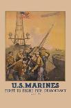 Leslie's: U.S. Marines at the Anti-Aircraft Gun-L.a. Shafer-Art Print