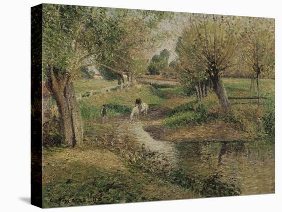 L'Abreuvoir, Eragny-Camille Pissarro-Stretched Canvas