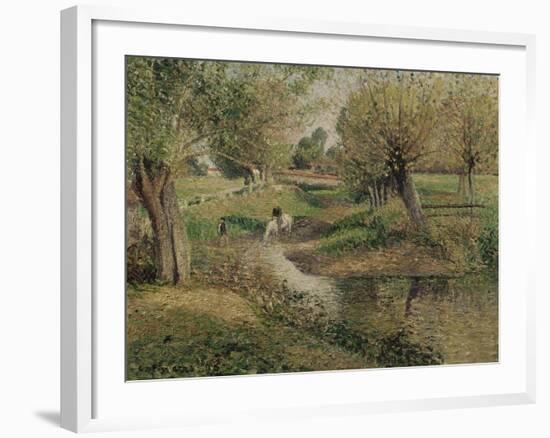 L'Abreuvoir, Eragny-Camille Pissarro-Framed Giclee Print