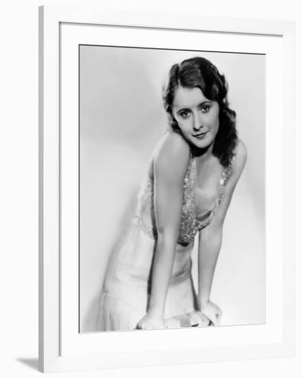 L'actrice americaine Barbara Stanwyck (1907- 1990) (b/w photo)-null-Framed Photo