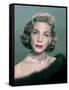 L'actrice americaine Lauren Bacall, c. 1957 --- American actress Lauren Bacall, c. 1957 (photo)-null-Framed Stretched Canvas