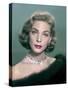 L'actrice americaine Lauren Bacall, c. 1957 --- American actress Lauren Bacall, c. 1957 (photo)-null-Stretched Canvas