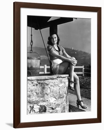 L'actrice francaise Michele Morgan a Hollywood en, 1941 (b/w photo)-null-Framed Photo