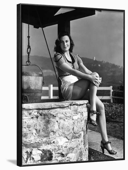 L'actrice francaise Michele Morgan a Hollywood en, 1941 (b/w photo)-null-Framed Photo