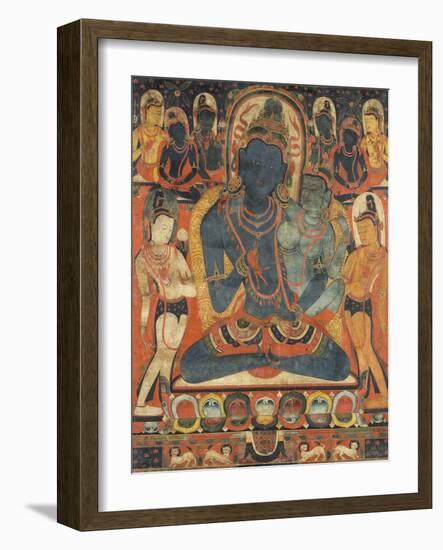 L'âdibuddha Vajrasattva (rDo-rje semsdpa') et sa parèdre-null-Framed Giclee Print