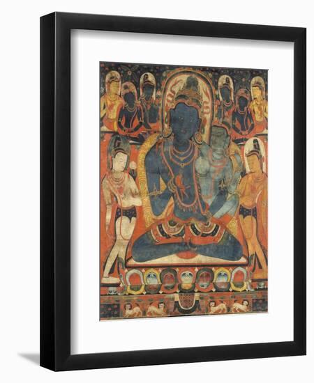 L'âdibuddha Vajrasattva (rDo-rje semsdpa') et sa parèdre-null-Framed Premium Giclee Print