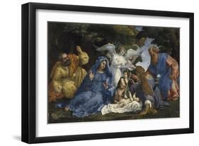 L'Adoration de l'Enfant Jésus-Lorenzo Lotto-Framed Premium Giclee Print