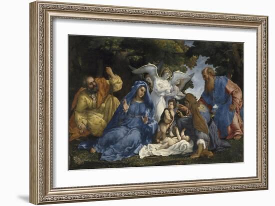 L'Adoration de l'Enfant Jésus-Lorenzo Lotto-Framed Giclee Print