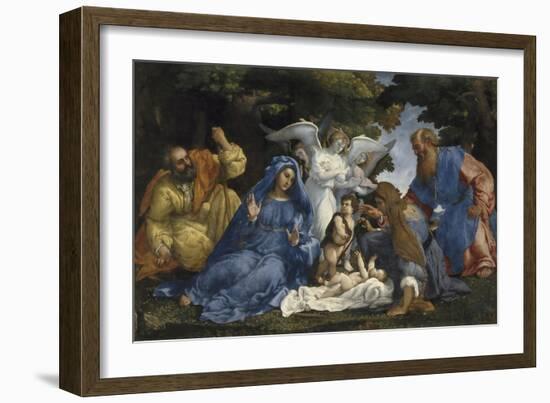 L'Adoration de l'Enfant Jésus-Lorenzo Lotto-Framed Giclee Print