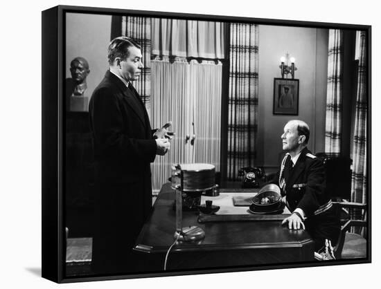 L'affaire Ciceron FIVE FINGERS by JosephMankiewicz with James Mason, 1952 (b/w photo)-null-Framed Stretched Canvas