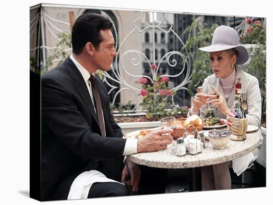 L'Affaire Thomas Crown THE THOMAS CROWN AFFAIR by NormanJewison with Faye Dunaway, 1968 (photo)-null-Stretched Canvas