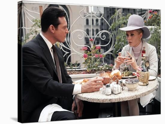 L'Affaire Thomas Crown THE THOMAS CROWN AFFAIR by NormanJewison with Faye Dunaway, 1968 (photo)-null-Stretched Canvas