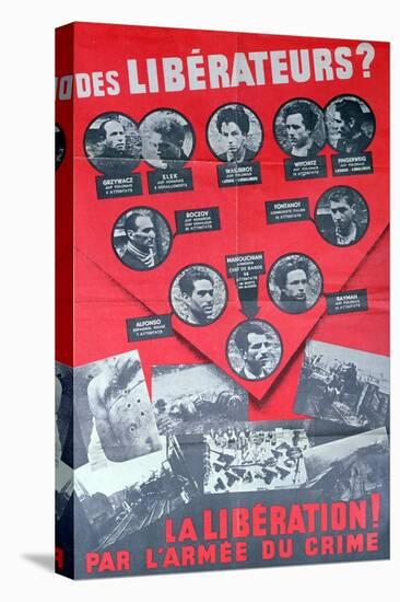 L'Affiche Rouge', Poster Depicting Members of the Manouchian Group, 1944-null-Stretched Canvas