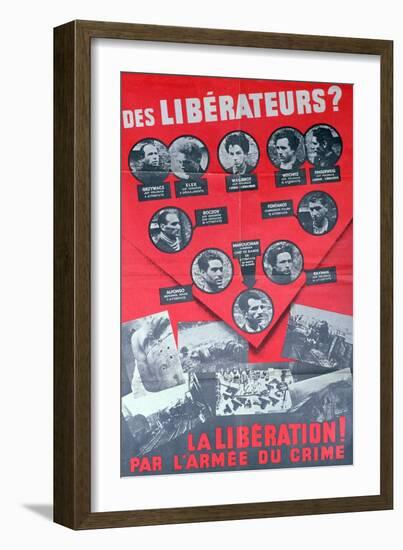 L'Affiche Rouge', Poster Depicting Members of the Manouchian Group, 1944-null-Framed Giclee Print