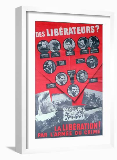 L'Affiche Rouge', Poster Depicting Members of the Manouchian Group, 1944-null-Framed Giclee Print