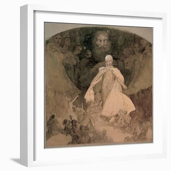 L'age De La Sagesse - Study for the Age of Wisdom Par Mucha, Alfons Marie (1860-1939). Watercolour-Alphonse Marie Mucha-Framed Giclee Print