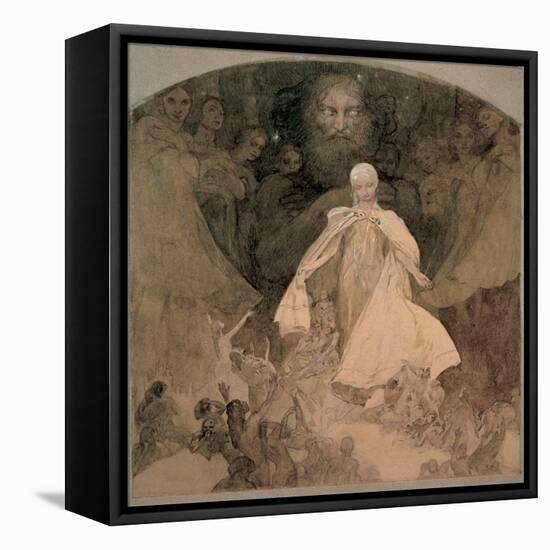 L'age De La Sagesse - Study for the Age of Wisdom Par Mucha, Alfons Marie (1860-1939). Watercolour-Alphonse Marie Mucha-Framed Stretched Canvas