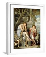 L'Agneau Cheri-Jean Baptiste Greuze-Framed Giclee Print