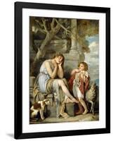 L'Agneau Cheri-Jean Baptiste Greuze-Framed Giclee Print