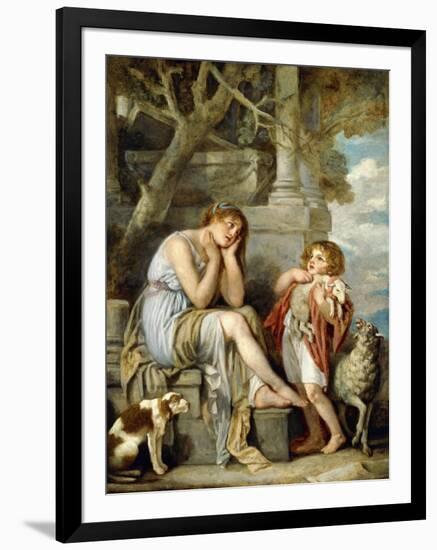 L'Agneau Cheri-Jean Baptiste Greuze-Framed Giclee Print